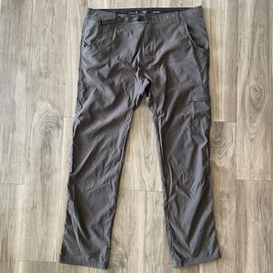 Prana Pants Mens 40X34 Stretch Zion II Gray Hiking Slim Fit Cargo Belted Golf